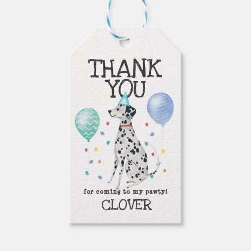Dalmatian Dog Birthday Thank You Favor Gift Tag