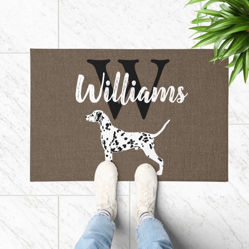 Dalmatian Dog Breed Monogram Last Name      Doormat