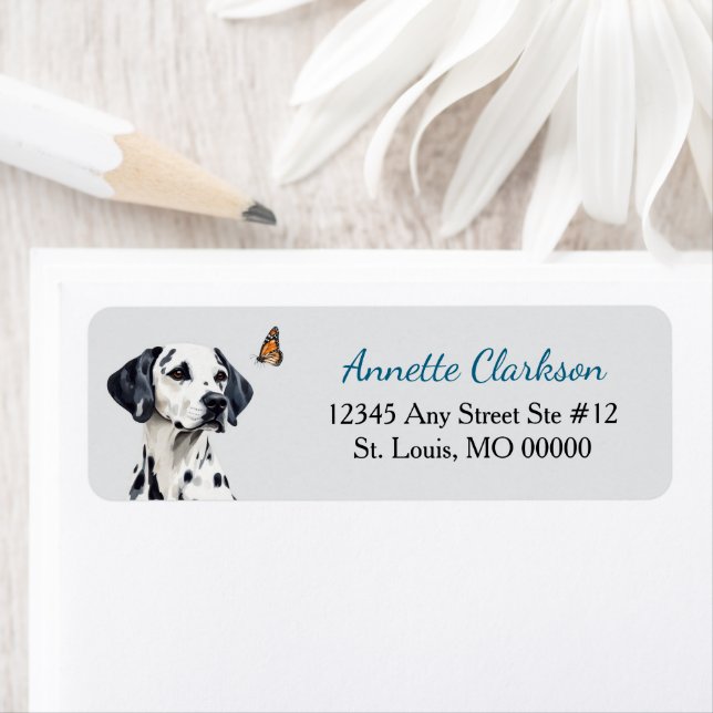 Dalmatian Dog Butterfly Wonder Label (Insitu)