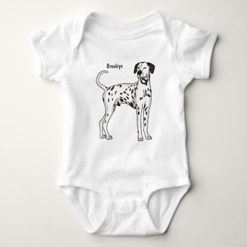 Dalmatian dog cartoon baby bodysuit