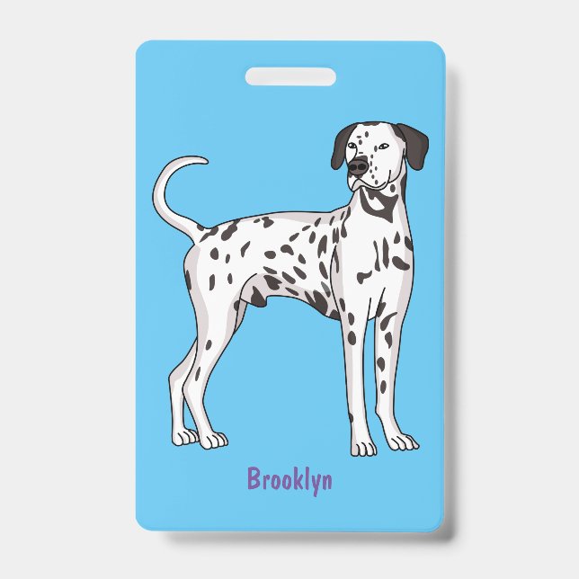Dalmatian dog cartoon badge (Front)