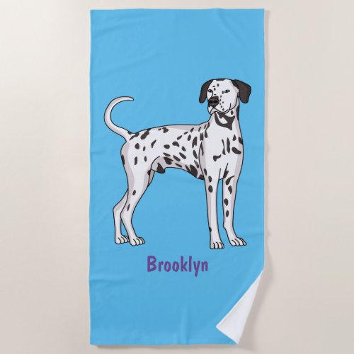 Dalmatian dog cartoon  beach towel
