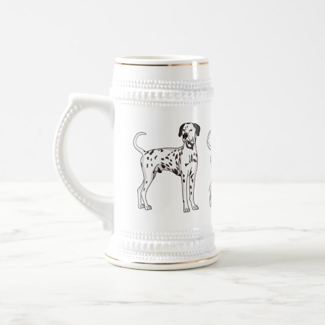 Dalmatian dog cartoon beer stein (Left)