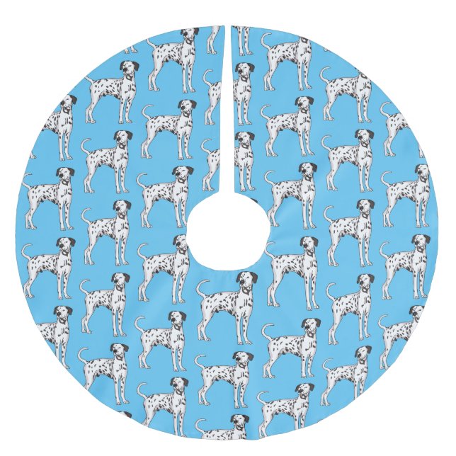 Dalmatian dog cartoon  brushed polyester tree skirt (Front)