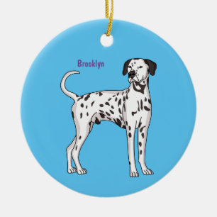 Dalmatian dog cartoon ceramic ornament