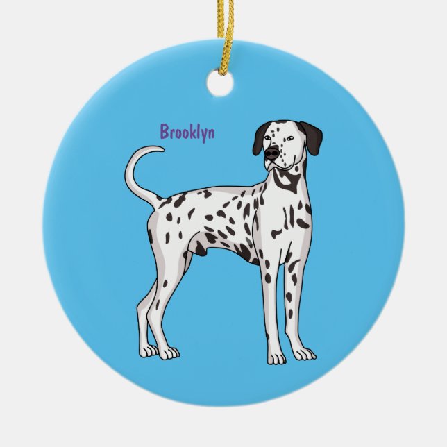 Dalmatian dog cartoon ceramic ornament (Front)