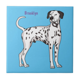 Dalmatian dog cartoon ceramic tile