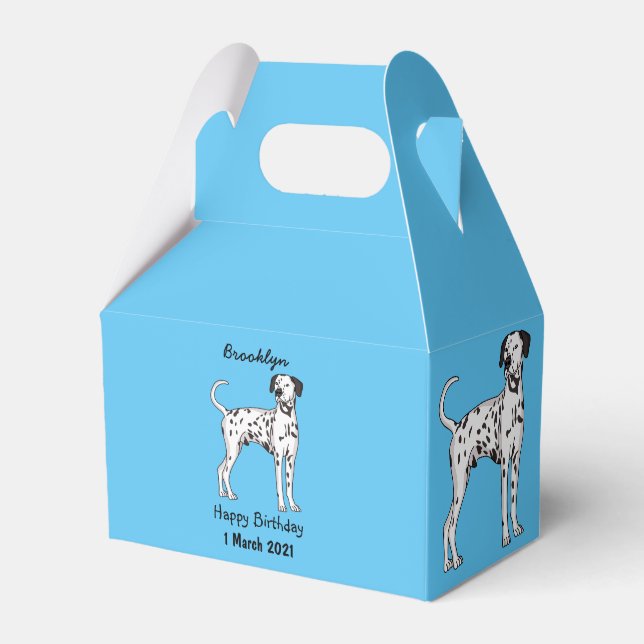 Dalmatian dog cartoon favor boxes (Front Side)