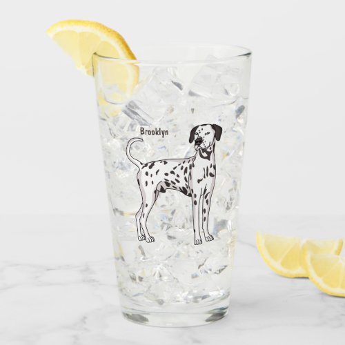 Dalmatian dog cartoon glass