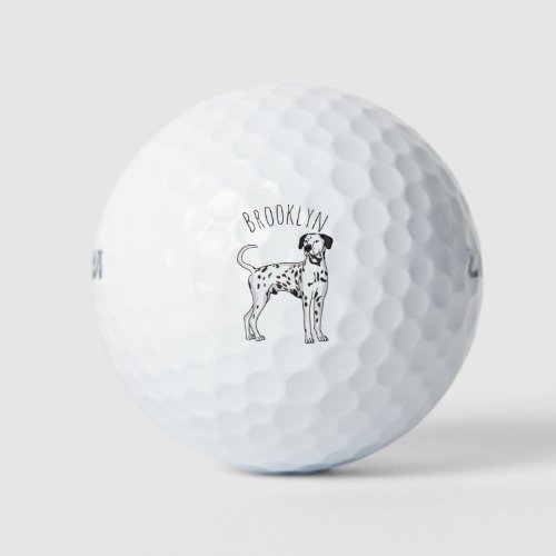 Dalmatian dog cartoon  golf balls