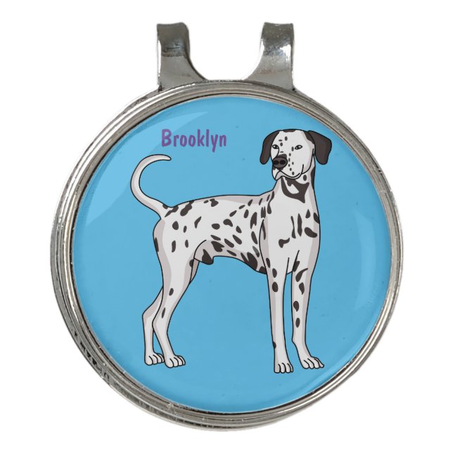 Dalmatian dog cartoon golf hat clip (Front)