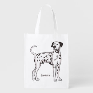 Dalmatian dog cartoon grocery bag