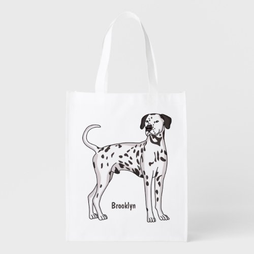 Dalmatian dog cartoon grocery bag