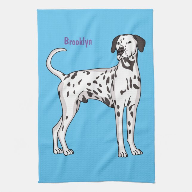 Dalmatian dog cartoon kitchen towel (Vertical)