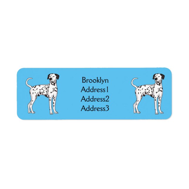 Dalmatian dog cartoon  label (Front)