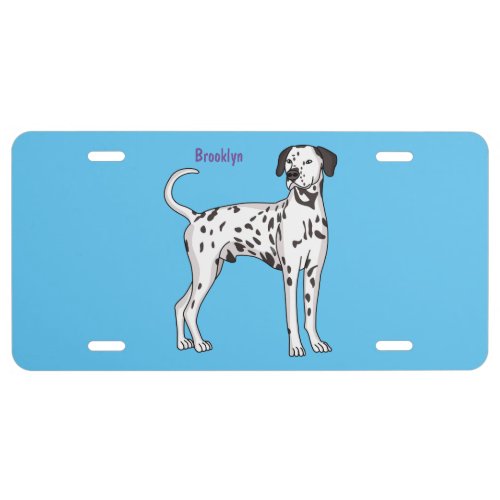 Dalmatian dog cartoon license plate