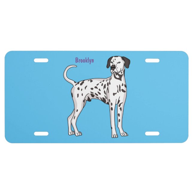 Dalmatian dog cartoon license plate (Front)
