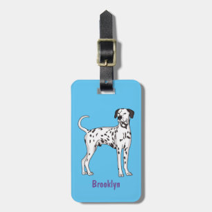 Dalmatian dog cartoon luggage tag