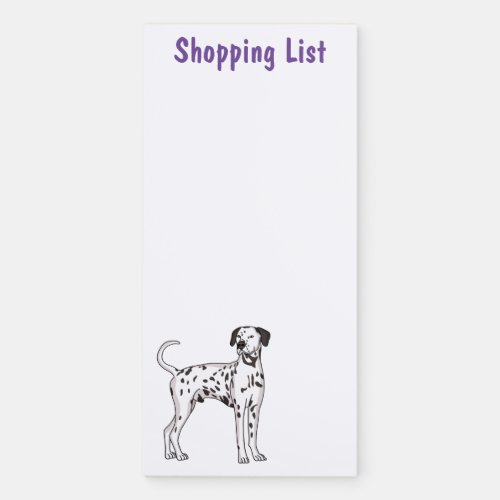 Dalmatian dog cartoon magnetic notepad