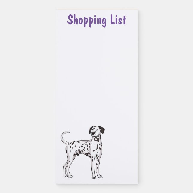 Dalmatian dog cartoon magnetic notepad (Front)