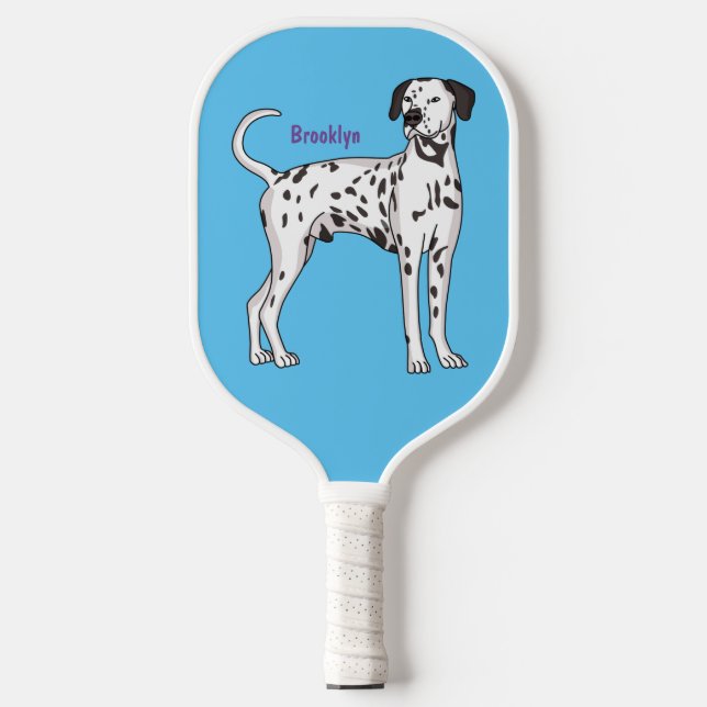 Dalmatian dog cartoon  pickleball paddle (Front)