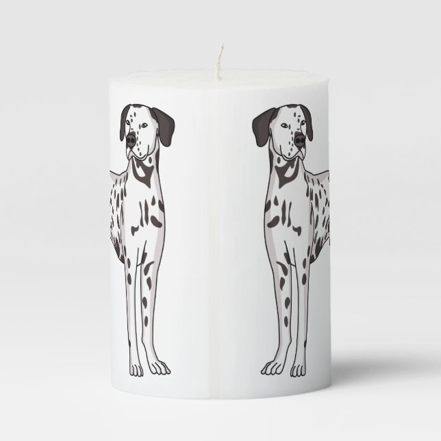 Dalmatian dog cartoon  pillar candle (Back)