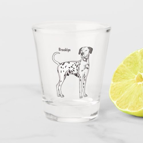 Dalmatian dog cartoon shot glass