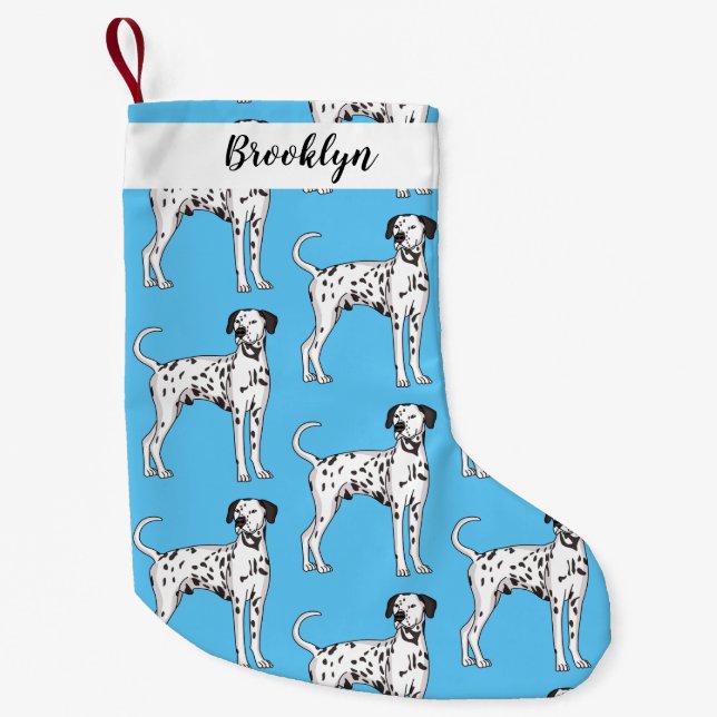 Dalmatian dog cartoon  small christmas stocking (Front)