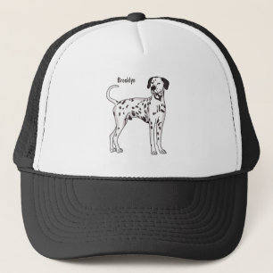 Dalmatian dog cartoon trucker hat