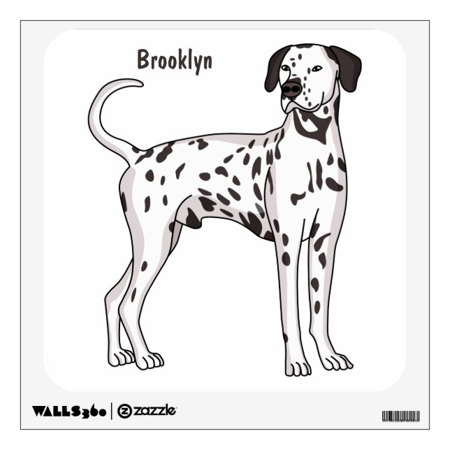 Dalmatian dog cartoon wall decal (Front)