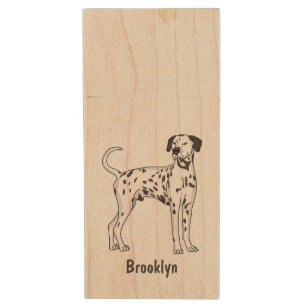 Dalmatian dog cartoon wood flash drive