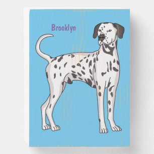 Dalmatian dog cartoon wooden box sign