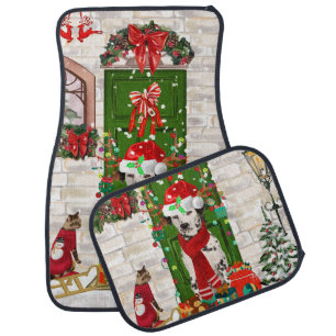 Dalmatian Dog Christmas Car Floor Mat