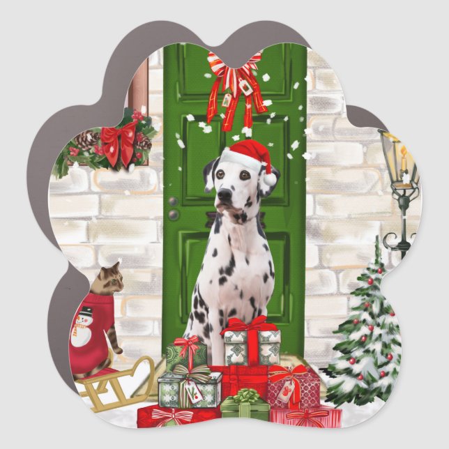 Dalmatian Dog Christmas   Car Magnet (Front)