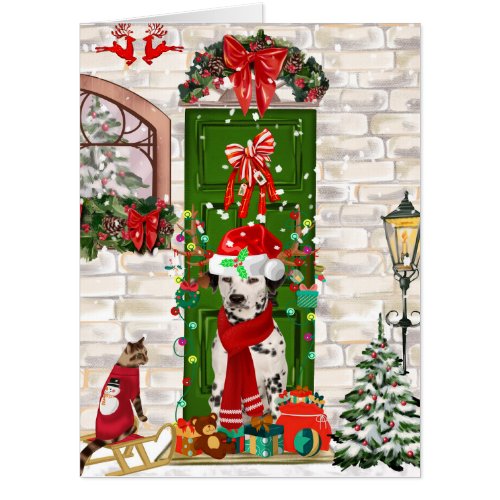 Dalmatian Dog Christmas   Card