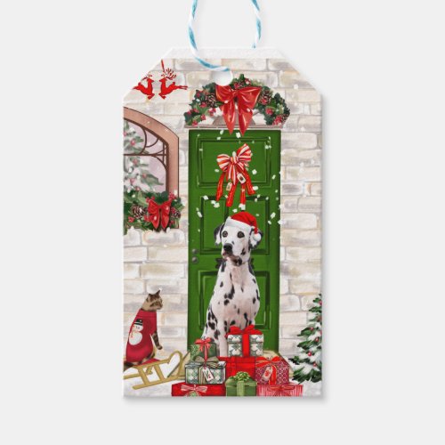 Dalmatian Dog Christmas Gift Tag