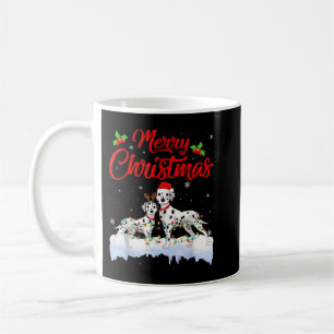 Dalmatian Dog Christmas Lights Funny Hat Santa Xma Coffee Mug