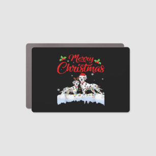 Dalmatian Dog Christmas Lights Santa Hat Xmas Dog Car Magnet