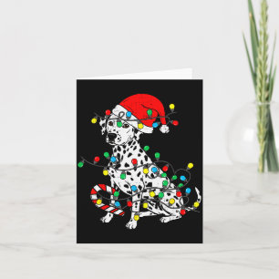 Dalmatian Dog Christmas Lights Santa Xmas Pet Dog Card