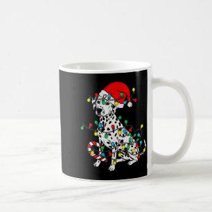 Dalmatian Dog Christmas Lights Santa Xmas Pet Dog Coffee Mug