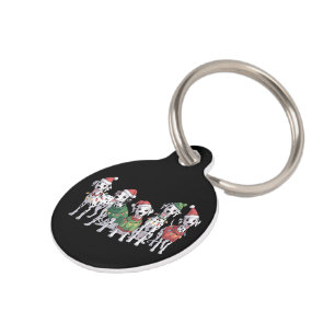 Dalmatian Dog Christmas Lover Xmas Dog Mom Pet ID Tag