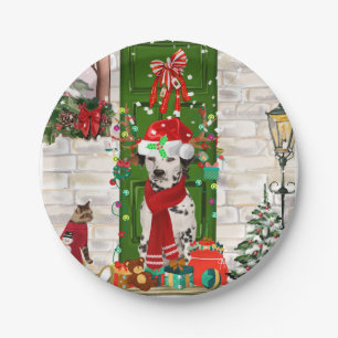 Dalmatian Dog Christmas   Paper Plates