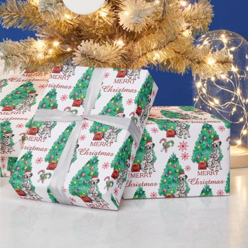 Dalmatian Dog Christmas Pattern Wrapping Paper