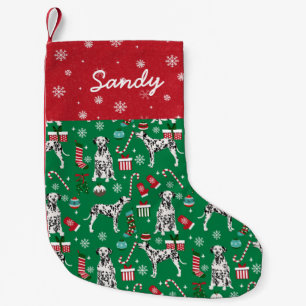 Dalmatian Dog Christmas pet name Small Christmas Stocking