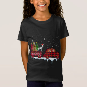 Dalmatian Dog Christmas Red Plaid Truck Santa Xmas T-Shirt