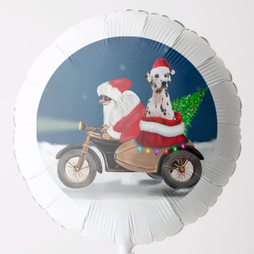 Dalmatian Dog Christmas Santa Claus  Balloon