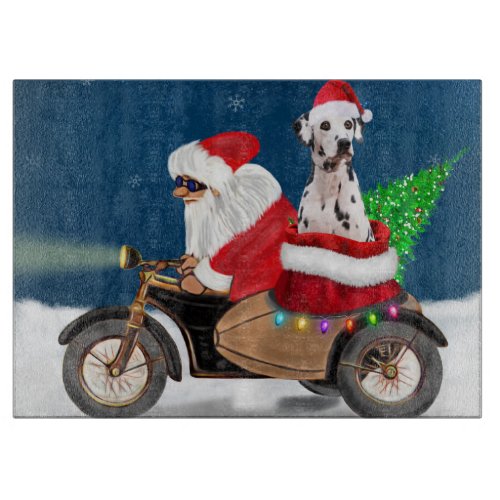 Dalmatian Dog Christmas Santa Claus   Cutting Board