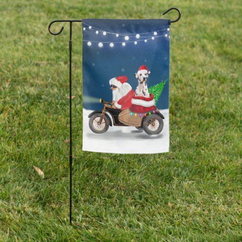 Dalmatian Dog Christmas Santa Claus   Garden Flag