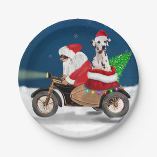 Dalmatian Dog Christmas Santa Claus Paper Plates