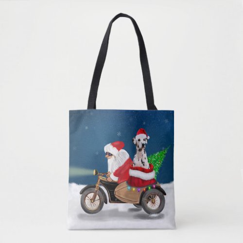 Dalmatian Dog Christmas Santa Claus Tote